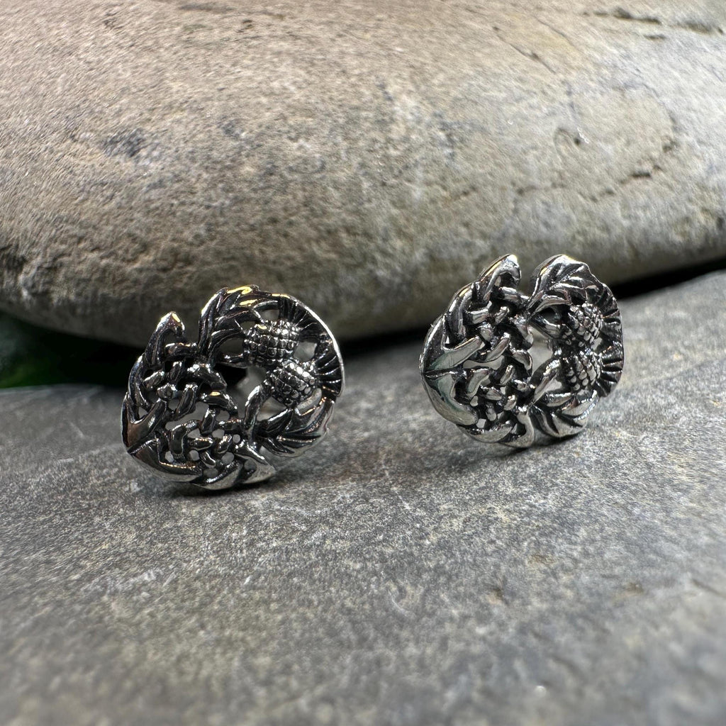 Highland Spring Thistle Earrings in Sterling Silver