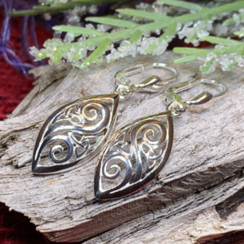 Marquise Trinity Knot Leverback Earrings - Made in Ireland