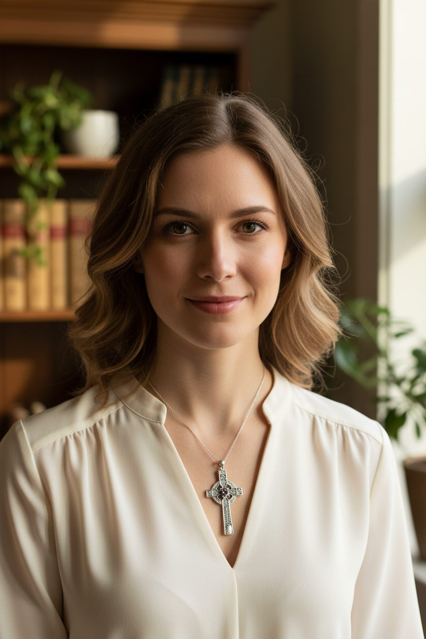 Gibrian Celtic Cross Necklace in Sterling Silver