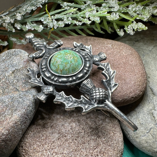 Scottish Thistle Sword Kilt Pin - Handmade in Scotland