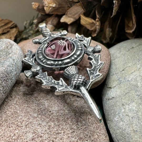 Scottish Thistle Sword Kilt Pin - Handmade in Scotland