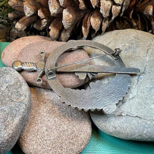 Large Irish Shamrock Shield Kilt Pin