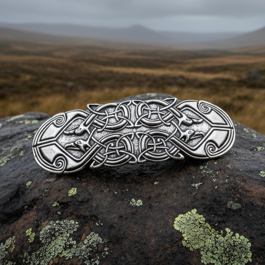 Celtic Peacock Hair Clip for Women