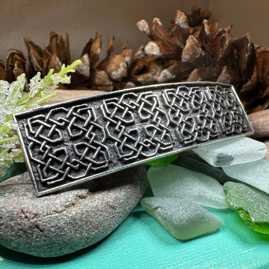 Pewter Celtic Harmony Knot Hair Clip for Women