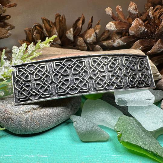 Pewter Celtic Harmony Knot Hair Clip for Women