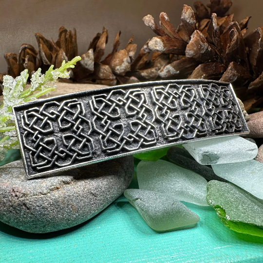Pewter Celtic Harmony Knot Hair Clip for Women