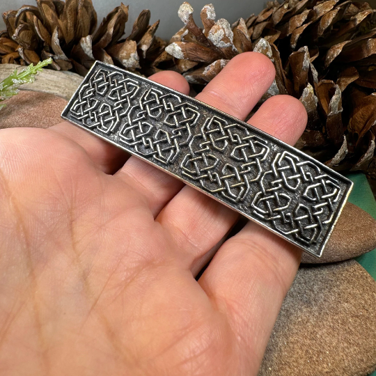 Pewter Celtic Harmony Knot Hair Clip for Women