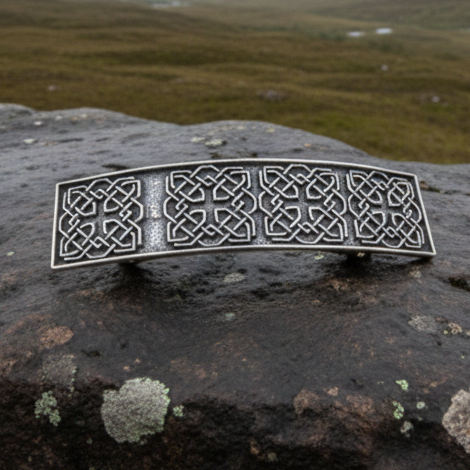 Pewter Celtic Harmony Knot Hair Clip for Women