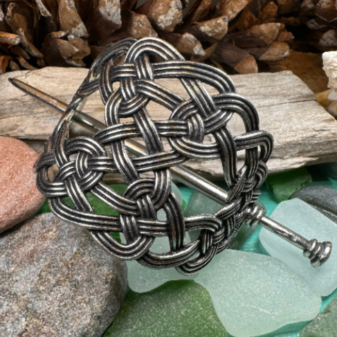 Pewter Celtic Knot Hair Slide for Women