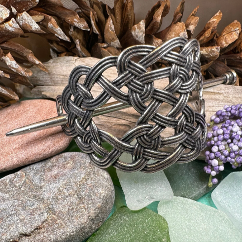 Pewter Celtic Knot Hair Slide for Women