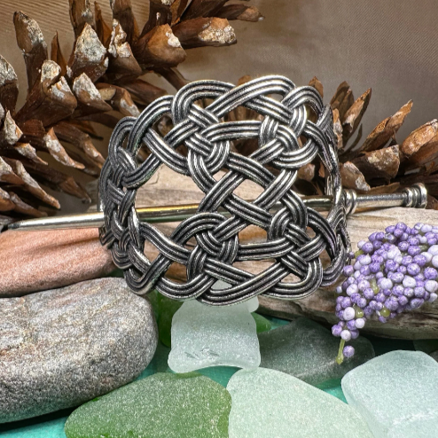 Pewter Celtic Knot Hair Slide for Women