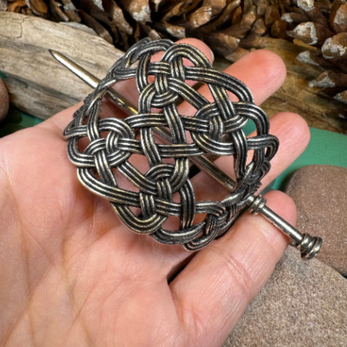 Pewter Celtic Knot Hair Slide for Women