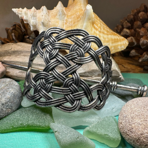 Pewter Celtic Knot Hair Slide for Women