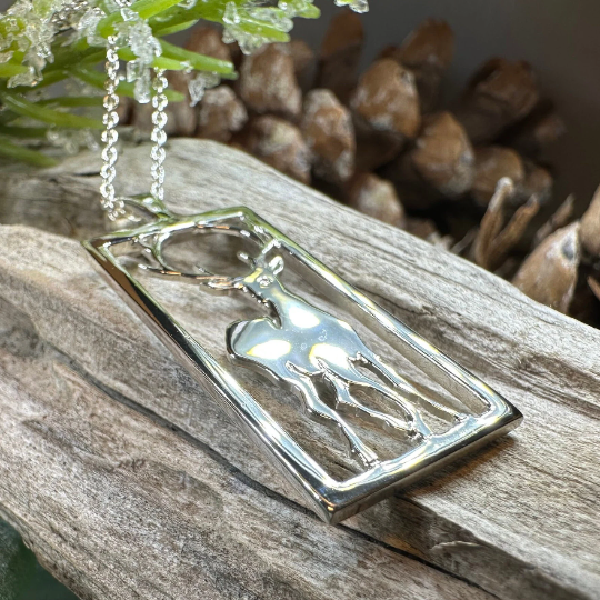 Serene Beauty of the Stag Necklace - Made in Scotland