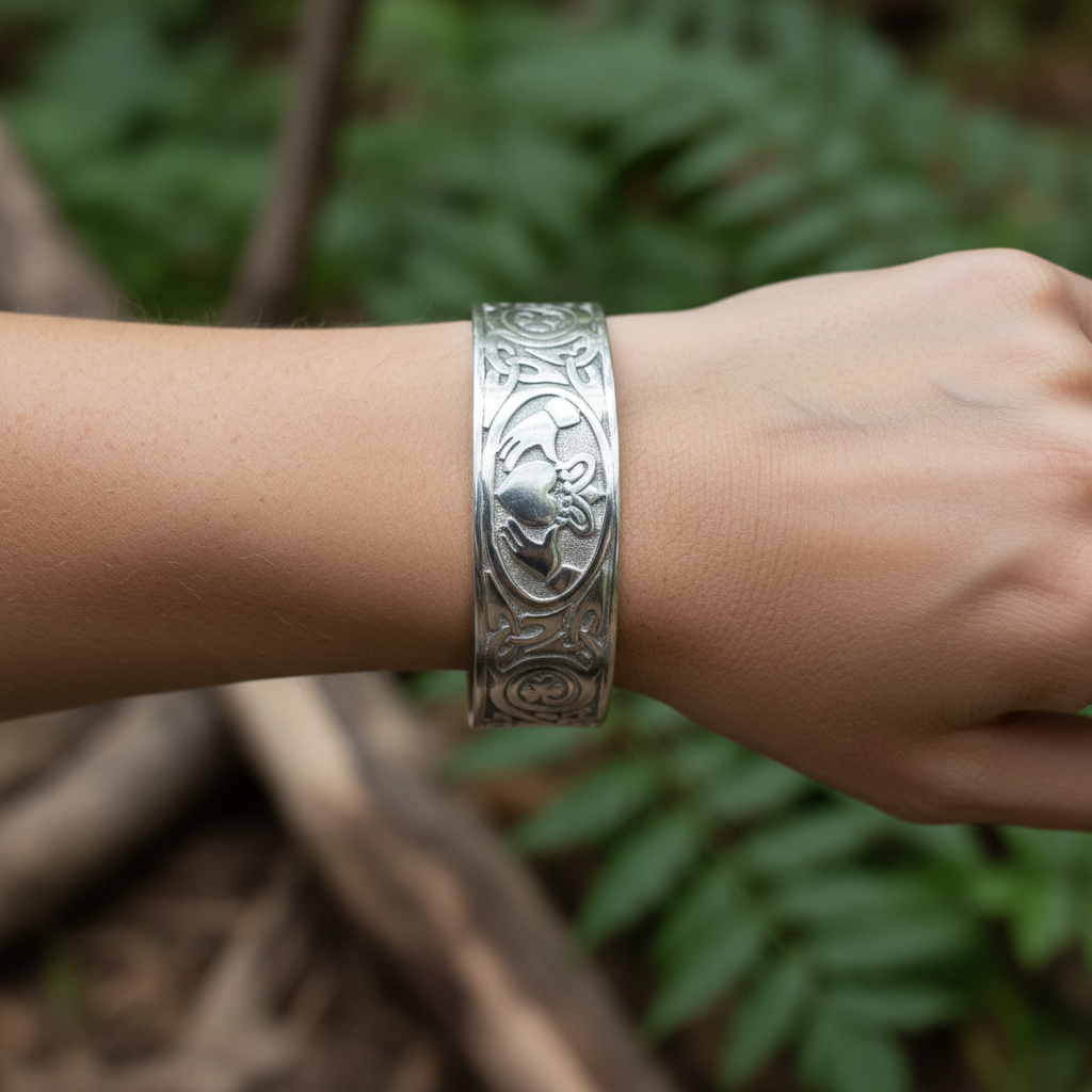 Galway Claddagh Cuff Bracelet for Women