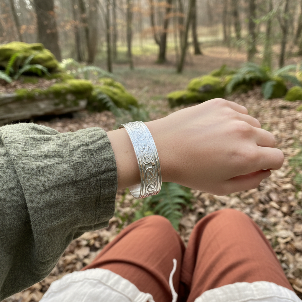 Thistle Pewter Cuff Bracelet - Handmade in Scotland