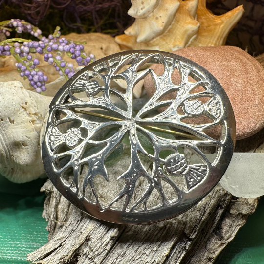 Scottish Thistle Pewter Brooch - Handmade in Scotland