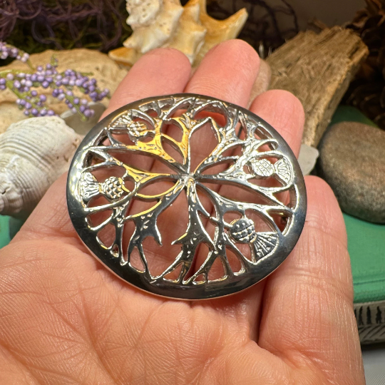 Scottish Thistle Pewter Brooch - Handmade in Scotland