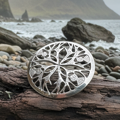Scottish Thistle Pewter Brooch - Handmade in Scotland