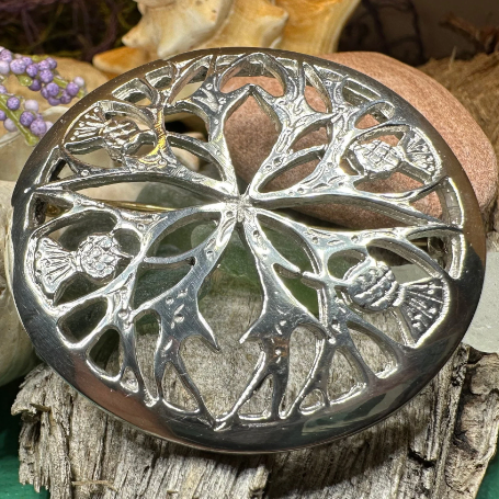 Scottish Thistle Pewter Brooch - Handmade in Scotland