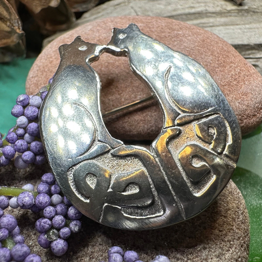 Celtic Cats Brooch - Handmade in Scotland