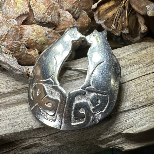 Celtic Cats Brooch - Handmade in Scotland