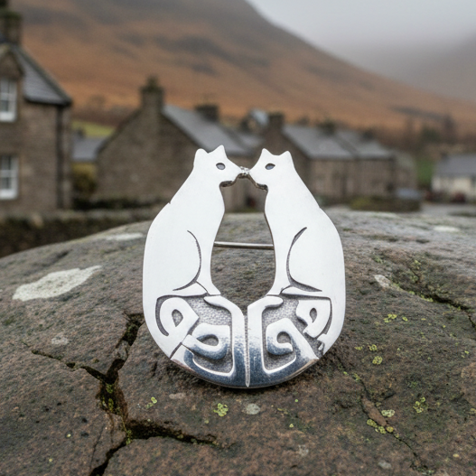 Celtic Cats Brooch - Handmade in Scotland