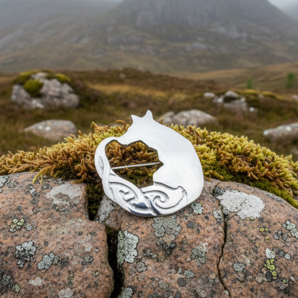 Celtic Fox Brooch - Handmade in Scotland