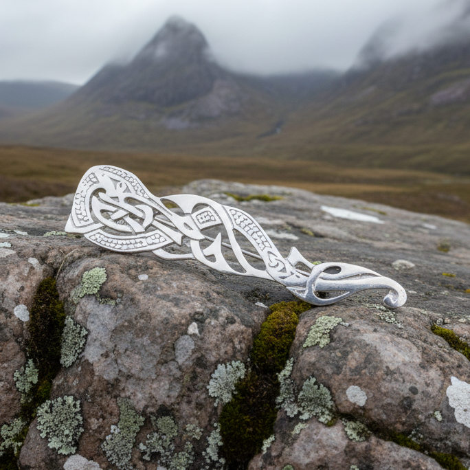 Celtic Dragon Kilt Pin - Handmade in Scotland