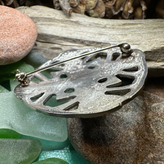Pewter Celtic Cross Brooch - Handmade in Scotland