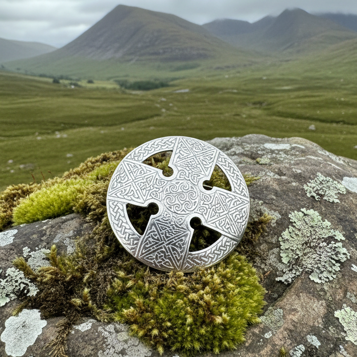 Bold Celtic Cross Brooch - Handmade in Scotland