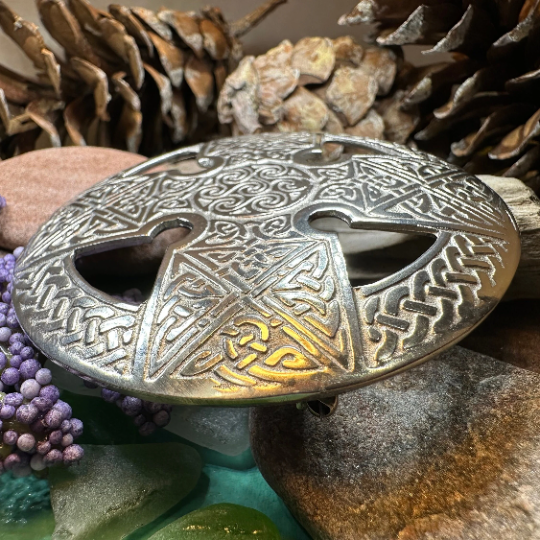 Bold Celtic Cross Brooch - Handmade in Scotland