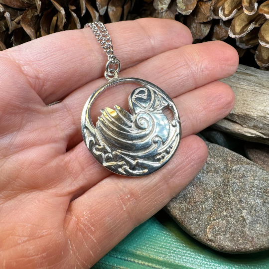 Celtic Puffin Necklace - Handmade in Scotland