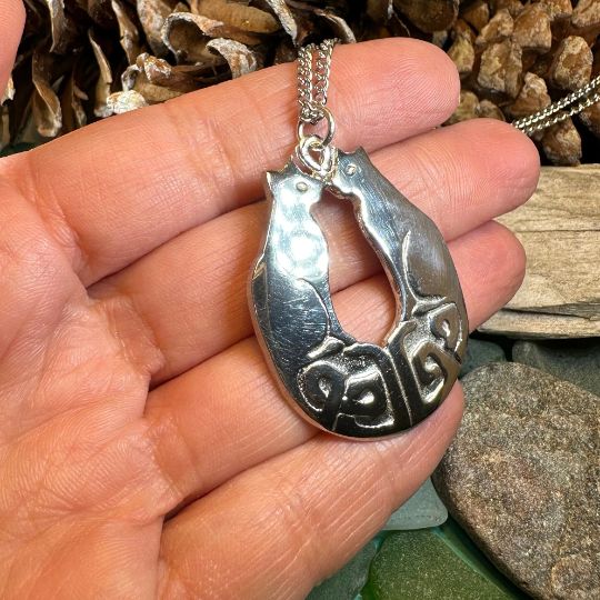Celtic Cats Necklace - Handmade in Scotland