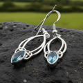 Ania Celtic Trinity Knot Blue Topaz Earrings