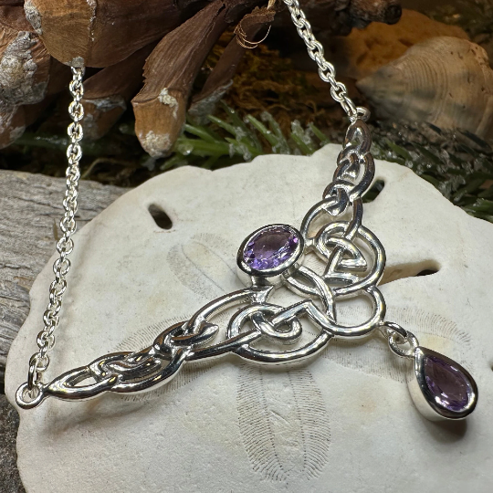 Eternal Love Celtic Knot Necklace in Sterling Silver