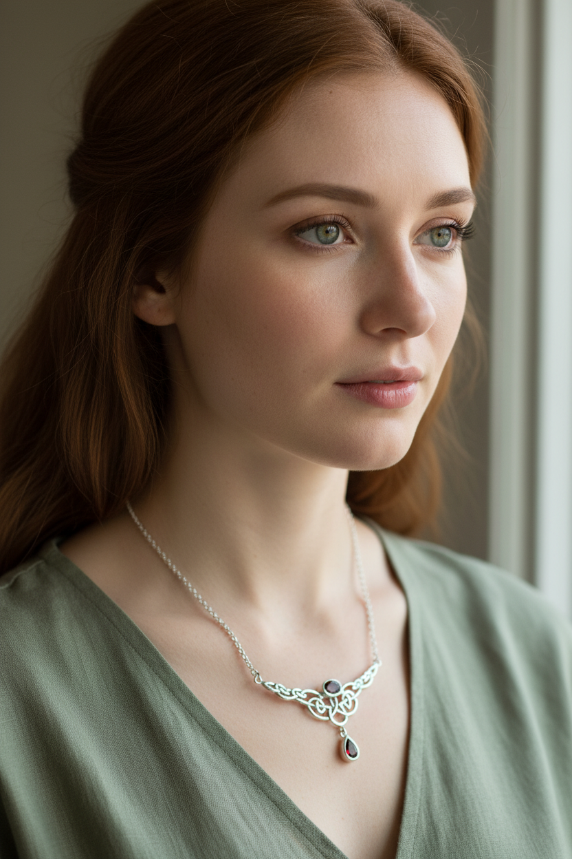Eternal Love Celtic Knot Necklace in Sterling Silver