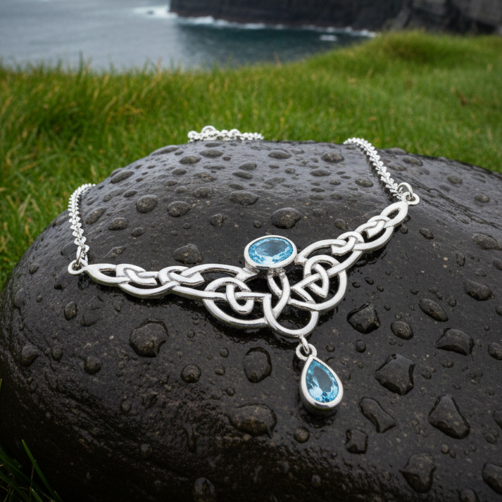 Eternal Love Celtic Knot Necklace in Sterling Silver
