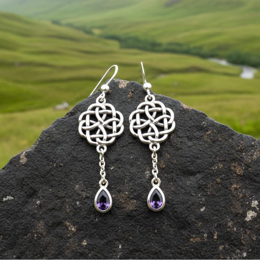 Kate Celtic Knot Earrings in Sterling Silver