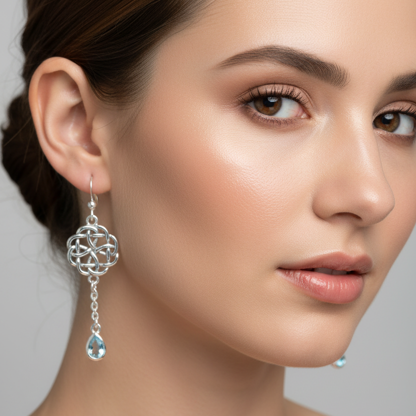 Kate Celtic Knot Earrings in Sterling Silver