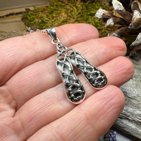 Irish Dance Shoes Necklace in Sterling Silver