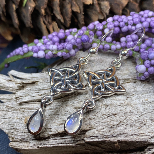 Quaternary Celtic Knot Earrings in Sterling Silver