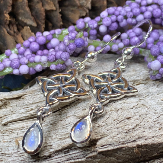 Quaternary Celtic Knot Earrings in Sterling Silver