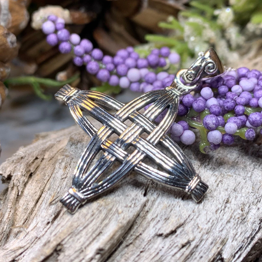 Protection Irish St. Brigid's Cross Necklace in Sterling Silver