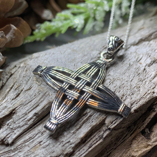 Protection Irish St. Brigid's Cross Necklace in Sterling Silver