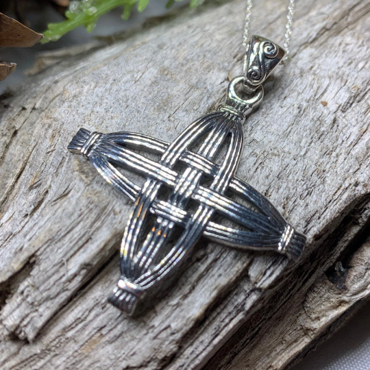 Protection Irish St. Brigid's Cross Necklace in Sterling Silver