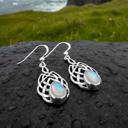 Abria Celtic Knot Earrings in Sterling Silver