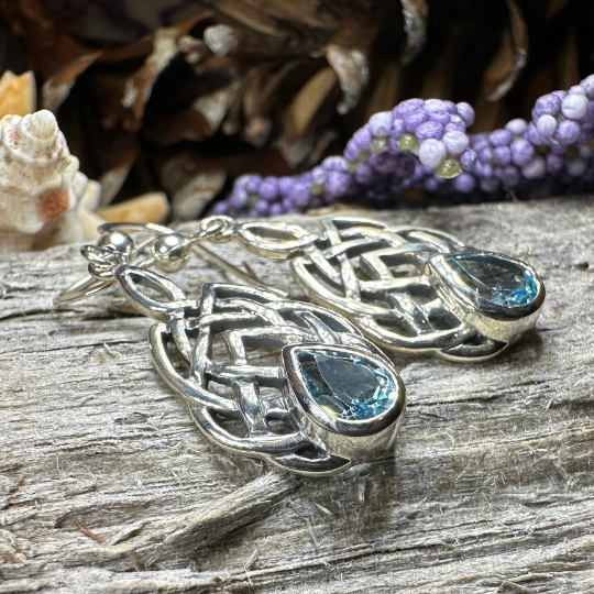 Abria Celtic Knot Earrings in Sterling Silver