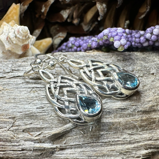 Abria Celtic Knot Earrings in Sterling Silver