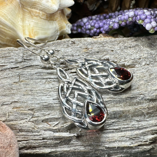 Abria Celtic Knot Earrings in Sterling Silver